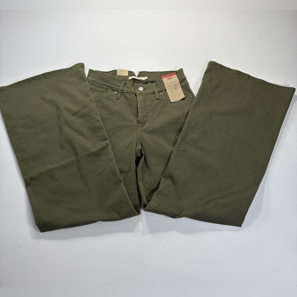 Levi's Olive Green Flare & Wide Leg Jeans - Picture 3 of 12